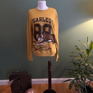 Blind Rooster Bold Graphic Men's Sweatshirt - Mustard Gold Japan